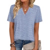 Zeagoo Womens Tops Short Sleeve V Neck Tee Shirts Cute Dressy Casual(Blue and White Stripes Tz273)