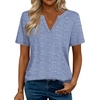 Zeagoo Womens Tops Short Sleeve V Neck Tee Shirts Cute Dressy Casual(Blue and White Stripes Tz273)