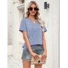 Zeagoo Womens Tops Short Sleeve V Neck Tee Shirts Cute Dressy Casual(Blue and White Stripes Tz273)
