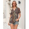 Zeagoo Womens Tops Short Sleeve V Neck Tee Shirts Cute Dressy Casual(Bohemian Mz721)