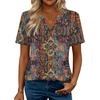 Zeagoo Womens Tops Short Sleeve V Neck Tee Shirts Cute Dressy Casual(Bohemian Mz721)