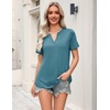 Zeagoo Womens Tops Short Sleeve V Neck Tee Shirts Cute Dressy Casual(B-turquoise)