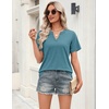 Zeagoo Womens Tops Short Sleeve V Neck Tee Shirts Cute Dressy Casual(B-turquoise)