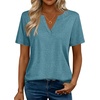 Zeagoo Womens Tops Short Sleeve V Neck Tee Shirts Cute Dressy Casual(B-turquoise)