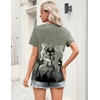 Zeagoo Womens Tops Short Sleeve V Neck Tee Shirts Cute Dressy Casual(Gray Cat Dw176)