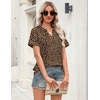 Zeagoo Womens Tops Short Sleeve V Neck Tee Shirts Cute Dressy Casual(Leopard Print An136)