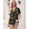 Zeagoo Womens Tops Short Sleeve V Neck Tee Shirts Cute Dressy Casual(Maple Leaf Wf157)