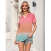 Zeagoo Womens Tops Short Sleeve V Neck Tee Shirts Cute Dressy Casual(Pink Jb218)