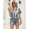 Zeagoo Womens Tops Short Sleeve V Neck Tee Shirts Cute Dressy Casual(Stripes Jh530)