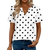 Zeagoo Womens Tops Short Sleeve V Neck Tee Shirts Cute Dressy Casual(White Polka Dots Jh592)