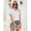 Zeagoo Womens Tops Short Sleeve V Neck Tee Shirts Cute Dressy Casual(White Polka Dots Jh592)