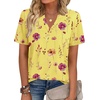Zeagoo Womens Tops Short Sleeve V Neck Tee Shirts Cute Dressy Casual(Yellow Flowers Bf351)