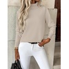Zeagoo Women’s Turtleneck Sweater Long Sleeve Casual Knit Pullover Top 2026(Apricot)