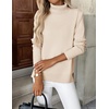 Zeagoo Women’s Turtleneck Sweater Long Sleeve Casual Knit Pullover Top 2026(Beige)