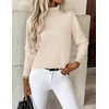 Zeagoo Women’s Turtleneck Sweater Long Sleeve Casual Knit Pullover Top 2026(Beige)