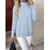 Zeagoo Women’s Turtleneck Sweater Long Sleeve Casual Knit Pullover Top 2026(Blue)