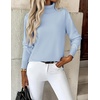 Zeagoo Women’s Turtleneck Sweater Long Sleeve Casual Knit Pullover Top 2026(Blue)