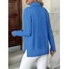 Zeagoo Women’s Turtleneck Sweater Long Sleeve Casual Knit Pullover Top 2026(Bright Blue)