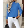 Zeagoo Women’s Turtleneck Sweater Long Sleeve Casual Knit Pullover Top 2026(Bright Blue)