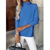 Zeagoo Women’s Turtleneck Sweater Long Sleeve Casual Knit Pullover Top 2026(Bright Blue)