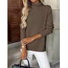 Zeagoo Women’s Turtleneck Sweater Long Sleeve Casual Knit Pullover Top 2026(Brown)