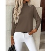 Zeagoo Women’s Turtleneck Sweater Long Sleeve Casual Knit Pullover Top 2026(Brown)