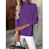 Zeagoo Women’s Turtleneck Sweater Long Sleeve Casual Knit Pullover Top 2026(Dark Purple)
