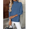 Zeagoo Women’s Turtleneck Sweater Long Sleeve Casual Knit Pullover Top 2026(Deep Blue)