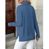 Zeagoo Women’s Turtleneck Sweater Long Sleeve Casual Knit Pullover Top 2026(Deep Blue)