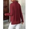 Zeagoo Women’s Turtleneck Sweater Long Sleeve Casual Knit Pullover Top 2026(Deep Red)