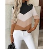 Zeagoo Women’s Turtleneck Sweater Long Sleeve Casual Knit Pullover Top 2026(Jh556-color Block)
