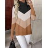 Zeagoo Women’s Turtleneck Sweater Long Sleeve Casual Knit Pullover Top 2026(Jh556-color Block)