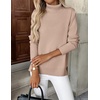 Zeagoo Women’s Turtleneck Sweater Long Sleeve Casual Knit Pullover Top 2026(Khaki)