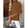 Zeagoo Women’s Turtleneck Sweater Long Sleeve Casual Knit Pullover Top 2026(Light Brown)