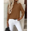 Zeagoo Women’s Turtleneck Sweater Long Sleeve Casual Knit Pullover Top 2026(Light Brown)