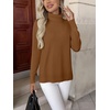 Zeagoo Women’s Turtleneck Sweater Long Sleeve Casual Knit Pullover Top 2026(Light Brown)