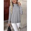 Zeagoo Women’s Turtleneck Sweater Long Sleeve Casual Knit Pullover Top 2026(Light Grey)