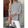 Zeagoo Women’s Turtleneck Sweater Long Sleeve Casual Knit Pullover Top 2026(Light Grey)