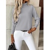 Zeagoo Women’s Turtleneck Sweater Long Sleeve Casual Knit Pullover Top 2026(Light Grey)