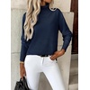 Zeagoo Women’s Turtleneck Sweater Long Sleeve Casual Knit Pullover Top 2026(Navy Blue)