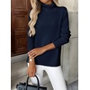 Zeagoo Women’s Turtleneck Sweater Long Sleeve Casual Knit Pullover Top 2026(Navy Blue)