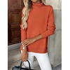 Zeagoo Women’s Turtleneck Sweater Long Sleeve Casual Knit Pullover Top 2026(Orange)