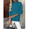 Zeagoo Women’s Turtleneck Sweater Long Sleeve Casual Knit Pullover Top 2026(Peacock Blue)