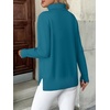 Zeagoo Women’s Turtleneck Sweater Long Sleeve Casual Knit Pullover Top 2026(Peacock Blue)