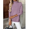 Zeagoo Women’s Turtleneck Sweater Long Sleeve Casual Knit Pullover Top 2026(Purple)