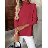 Zeagoo Women’s Turtleneck Sweater Long Sleeve Casual Knit Pullover Top 2026(Red)