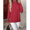 Zeagoo Women’s Turtleneck Sweater Long Sleeve Casual Knit Pullover Top 2026(Red)