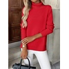 Zeagoo Women’s Turtleneck Sweater Long Sleeve Casual Knit Pullover Top 2026(Xmas Red)