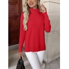 Zeagoo Women’s Turtleneck Sweater Long Sleeve Casual Knit Pullover Top 2026(Xmas Red)