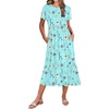 Zeagoo Women Summer Midi A Line Dress Short Sleeve Casual Flowy Tiered Beach Long Sundress with Pockets 2026 Vacation Travel(Bf311)